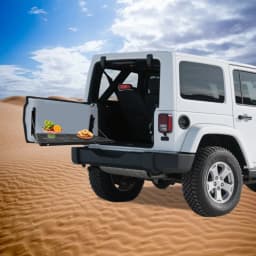 Stainless Steel Tailgate Folding Table Black 75lbs Load Capacity for 2007-2017 Wrangler JK 2/4 Door and Unlimited 4 Door