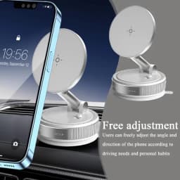 Vacuum Magnetic Car Phone Holder Strong Suction Cup Mobile Phone Holder 360-Degree Rotating Automotive Cellphone Mount