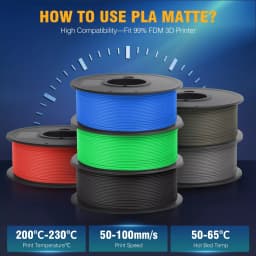 JAYO 2 Rolls 3D PLA Matte Printer Filament 1.75mm Neatly Wound PLA Filament with Matte Finish Print with 99% FDM 3D Printer