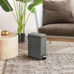 HOMCOM 5L Steel Waste Trash Can Pedal Rubbish Garbage Storage Bucket