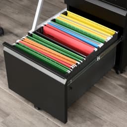 Vinsetto 3 Drawer File Cabinet, Lockable Metal Filling Cabinet, Black