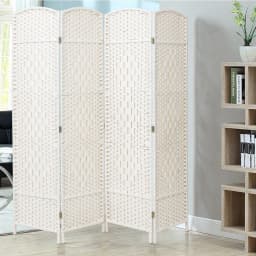【Lifeideas】Folding Weave Fiber Room Divider Privacy Screen for Home