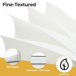Ohuhu Bamboo Fiber Sketch Book Tear Resistant Drawing Paper Top Spiral Bound Sketch Pad Acid Free Art Drawing Painting Paper