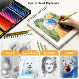 Ohuhu Bamboo Fiber Sketch Book Tear Resistant Drawing Paper Top Spiral Bound Sketch Pad Acid Free Art Drawing Painting Paper