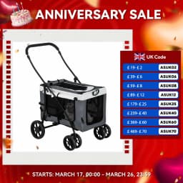 PawHut Foldable Pet Stroller w/ Detachable Carrier, Soft Padding