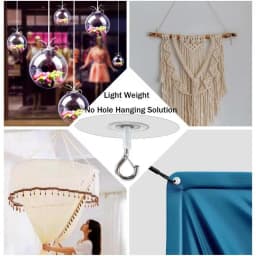 1pcs Ceiling Hooks Self Stick Heavy Duty Hooks Without Drilling Kitchen Wall Key Hangers for Hanging Plant Wind Chimes