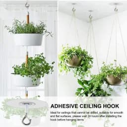 1pcs Ceiling Hooks Self Stick Heavy Duty Hooks Without Drilling Kitchen Wall Key Hangers for Hanging Plant Wind Chimes
