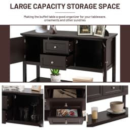GOFLAME Console Sofa Table Narrow Entryway Table W/ 2 Drawers & 2 Storage Cabinets