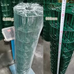 Green Wire Mesh Roll Green PVC Coated, 7.5cm x10cm Hole, 2mm Wire Thickness, for Window Guards Vegetable Crop Protection