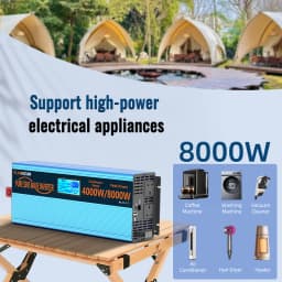 U.K Plug 4000W Pure Sine Wave Power Inverter 8000W DC 12V/24V To AC 240V Voltage Converter Solar Car Inverter Transformer