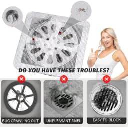 FePen Drain Strainer, Pack of 50 Shower Hair Strainer, Disposable Shower Drain Stickers, Drain Strainer,