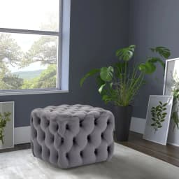 Modern multifunctional shoe changing stool square velvet cushion button footstool stylish home bedroom living room makeup stool