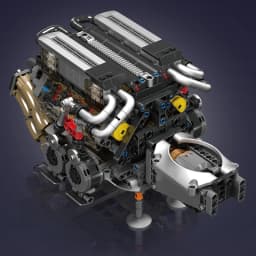 Mould King 10131 Technical Car Engine Toys The Motorized W16 Engine Building Block Assembly Engine Brick Kids Christmas Gift