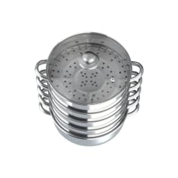 5 Tier Stainless Steel Cookware, Multipurpose Steaming Pot with Handle, Home Steam Food Tool Set, Multi Use Kitchen Implement