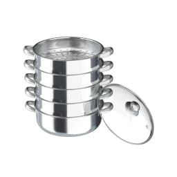 5 Tier Stainless Steel Cookware, Multipurpose Steaming Pot with Handle, Home Steam Food Tool Set, Multi Use Kitchen Implement