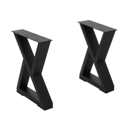 40CM Height Floor Standing Coffee Table Legs 2PCS X-Shaped Metal Furniture Legs Black