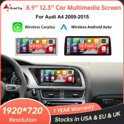 8.9'' 12.3'' Touch Screen Car Multimedia Display For Audi A4 S4 B8 2008-2016 With Wireless Carplay Andriod Auto Airplay Autolink