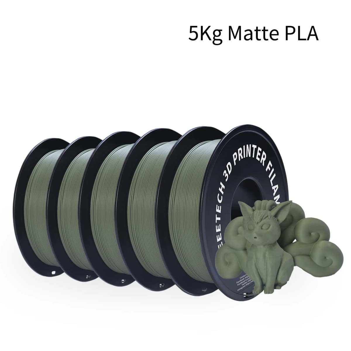 Geeetech 5kg Matte Filament PLA 1.75mm, 3d printer Material polylactic acid, frosted texture, Vacuum packaging
