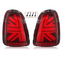 For Mini Cooper R56 R57 R58 R59 2007-2013 LED Tail Lights Red Lens with Sequential Turn Signal Function Dynamic Signal