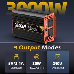 UK Pure Sine Wave Power Inverter 3000W DC 12V/24V To AC 240V Converter 50hz LCD Display Remote Solar car Inverter Transformer