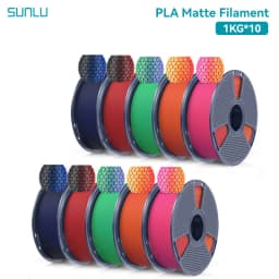 SUNLU 10KG Dual Color Matte PLA Filament 1.75mm 1kg Spool (2.2lbs) Matte 3D Printer PLA Filament Fit Most FDM Printer