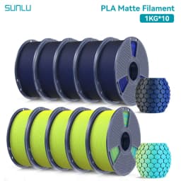 SUNLU 10KG Dual Color Matte PLA Filament 1.75mm 1kg Spool (2.2lbs) Matte 3D Printer PLA Filament Fit Most FDM Printer