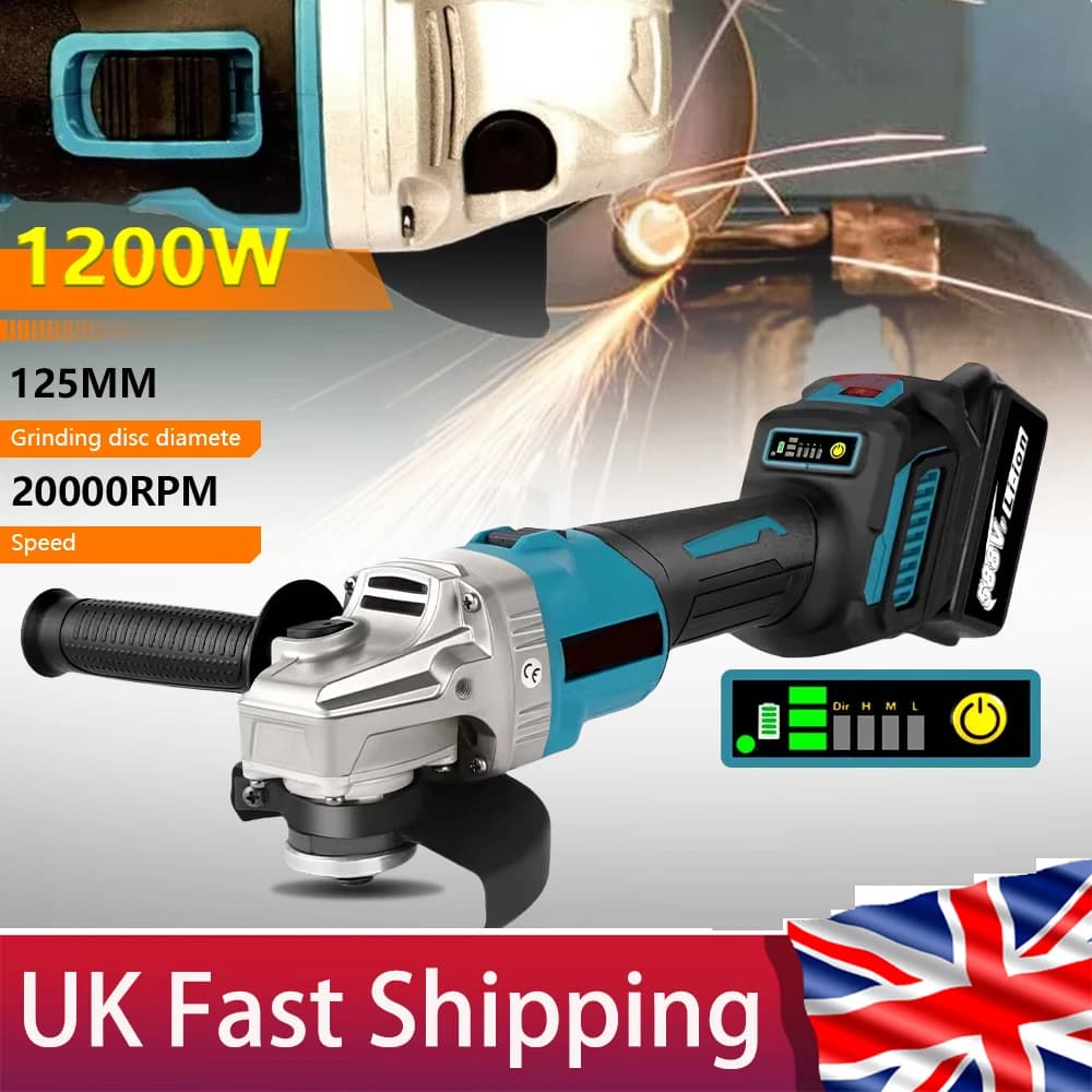 125mm Angle Grinder 12800r/min 21V Brushless Lithium Multifunctional Polishing Machine High-power Cutting Tool Power Tools
