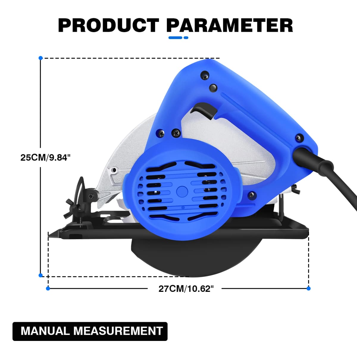900W Electric Circular Saw with 180mm Blade, 5000 RPM Max Speed, 45° Cutting Bevel Angle, for Woodworking Hand Tools