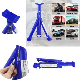 Pack-2 Heavy Duty Axle Jack Stands 3 Tonne Load Capacity, 4 Stages Height Adjustment 290mm to 408mm, for Car Lifting Repair