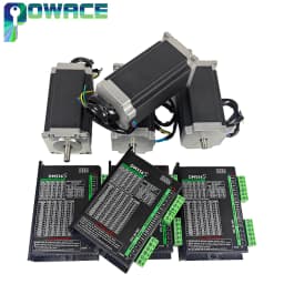 3Pcs 4pcs 23HS2430B 8Daul Shaft Nema23 57 Stepper Motor 112mm 3A 2.8N.m 1.8° + DM556S Motor Driver CNC Controller Kit