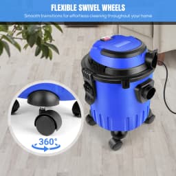 DayPlus NEW Wet and Dry and Blowing 3 IN 1 Vacuum Cleaner, Bagless with HEPA Filter, 4 Caster Wheels for Home/Industrial, 15L