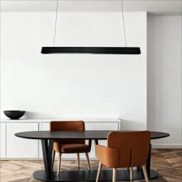 36W LED Pendant Light 120CM Modern Linear Ceiling Light Fixture 4000K Natural White Hanging Lamp for Dining Room & Office, Black