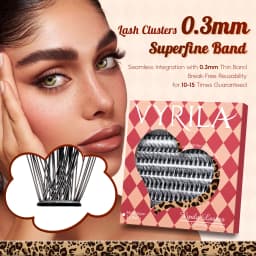 VYRILA Cluster Lashes Fluffy Soft And Easy String False Eyelashes 0.1mm Ultra-thin Band Natural Eyelash Extension Bundle Makeup