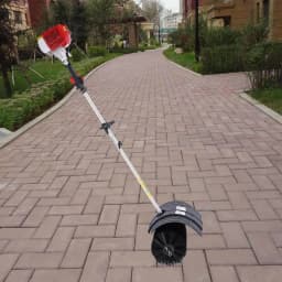 52cc 2 Stroke Gas Power Brush Broom, Handheld Power Cleaner Sweeper Grass Sweeper Cleaning Tool, for Grooming Lawns On Farms