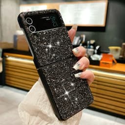 Luxury Sparkling Diamond Rhinestones Phone Case For Samsung Galaxy Z Flip 6 5 4 3 5G Ultra Thin Shockproof Protection Soft Cover