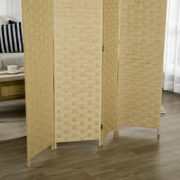 HOMCOM 4 Panel Folding Room Dividers for Wall, Privacy Screen Panels