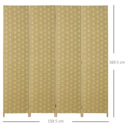 HOMCOM 4 Panel Folding Room Dividers for Wall, Privacy Screen Panels