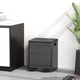 HOMCOM 2 x 20L Dual Kitchen Bin Pedal Bin for Recycling and Waste