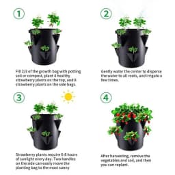 7 Gallon Grow Bag Reusable Garden Terrace Multi-mouth Container Bags Tomato Strawberry Growing Bag Vegetable Planting Bag