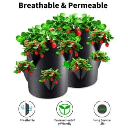 7 Gallon Grow Bag Reusable Garden Terrace Multi-mouth Container Bags Tomato Strawberry Growing Bag Vegetable Planting Bag