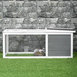 PawHut Rabbit Hutch Animal Cage Pet Run Cover, with Water-resistant Asphalt Roof