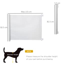 PawHut Retractable Pet Safety Gate, Folding Stair Barrier, Guard Door