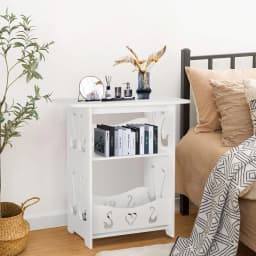 Nordic modern living room side table double layer PVC coffee table living room shelf storage table bedside table