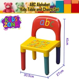 ABC Alphabet Kids Plastic Table Set Toddler Table and Chair Set for 3-7 Year Olds Educational Fun Furniture for Learning