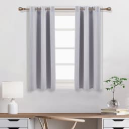【Lifeideas】Solid Colour Grommet Top Polyester 100% Blackout Curtains Pair Home Decoration Windows Doors