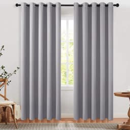 【Lifeideas】Solid Colour Grommet Top Polyester 100% Blackout Curtains Pair Home Decoration Windows Doors