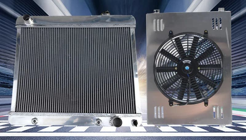 Aluminum Radiator+Shroud+FAN for 1963-1966 Chevy Truck C10 C20 C30 1964 1965 AT 1963 1964 1965 1966 63 64 65 66