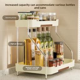 Multifunctional Kitchen Shelf,Countertop Storage Rack,Spice Bottle Seasoning Rack,Kitchen Supplies Storage Rack,Floor Spice Rack