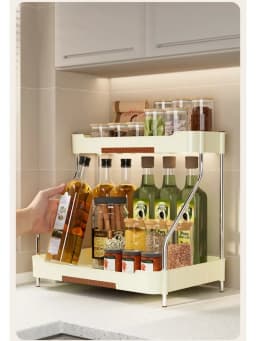 Multifunctional Kitchen Shelf,Countertop Storage Rack,Spice Bottle Seasoning Rack,Kitchen Supplies Storage Rack,Floor Spice Rack