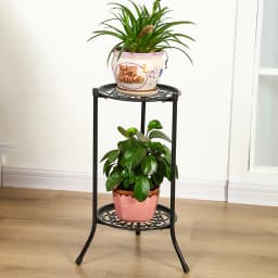 【Lifeideas】Vintage 2 Tier Metal Plant Display Stand Home Decoration